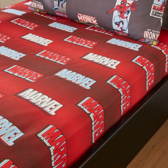 Click to view product details and reviews for Marvel Avengers Comic 100 Cotton Single Fitted Sheet.