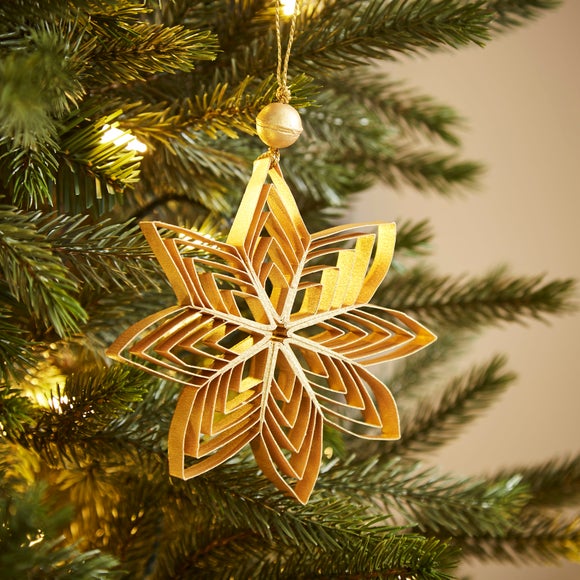 Click to view product details and reviews for Gold Paper Star Hanging Decoration.