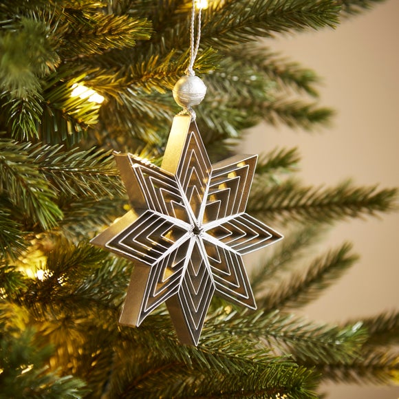 Click to view product details and reviews for Silver Paper Star Hanging Decoration.