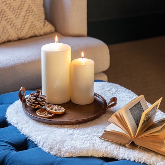 Click to view product details and reviews for Harvey Walnut Wooden Round Candle Tray.