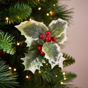 Variegated Holly Pick Tree Decoration