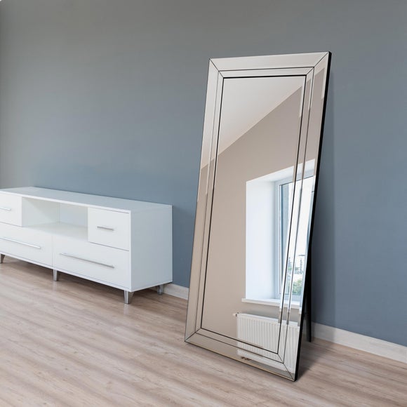 Double Bevelled Venetian Rectangle Full Length Freestanding Cheval Mirror