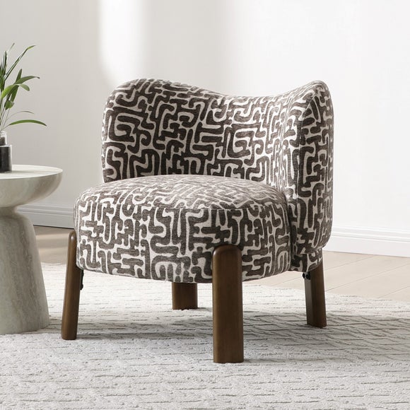 Cora Abstract Jacquard Print Accent Chair