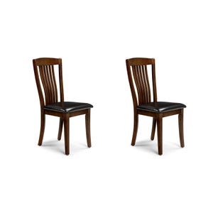Return - Canterbury Set Of 2 Dining Chairs- Brown Faux Leather