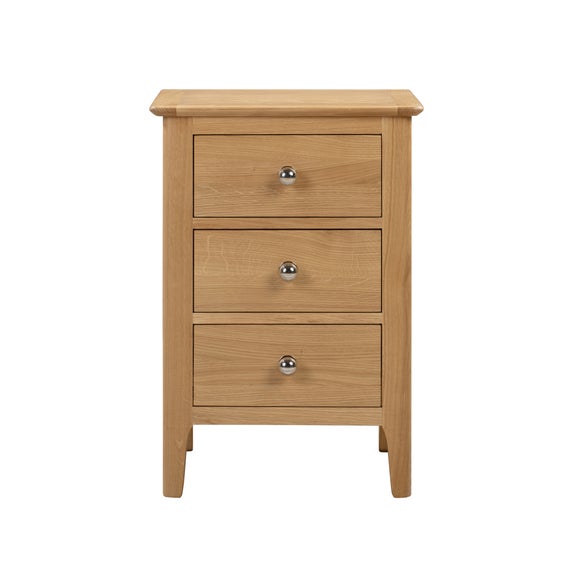 Return Cotswold 3 Drawer Bedside Table Oak