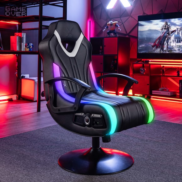 X Rocker Fury LED Gaming Pedestal Chair