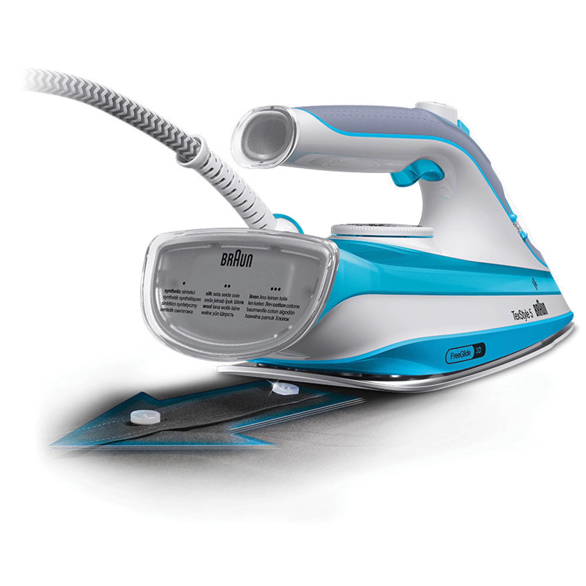 Braun 2800w Texstyle 5 Steam Iron Blue Blue