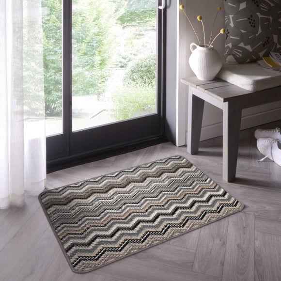 Marvel Boucle Zig Zag Washable Doormat