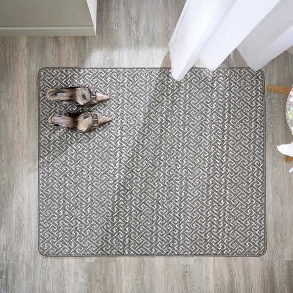 Marvel Boucle Greek Key Washable Doormat