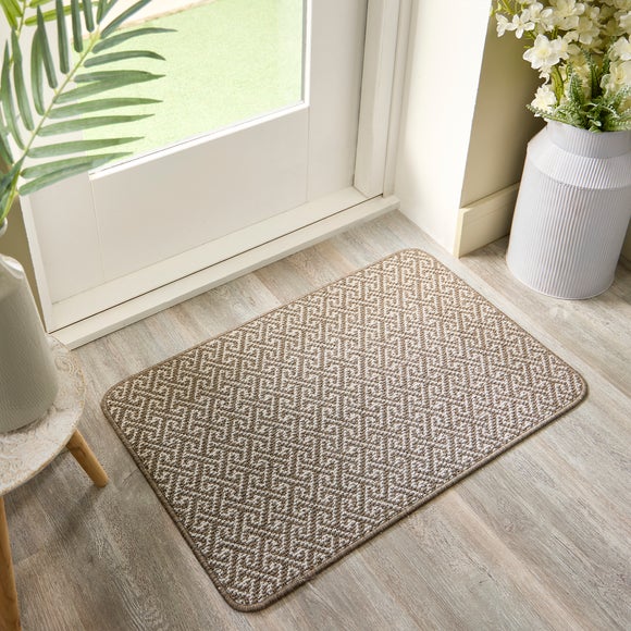 Marvel Boucle Greek Key Washable Doormat