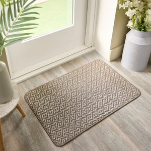 Marvel Boucle Greek Key Washable Doormat