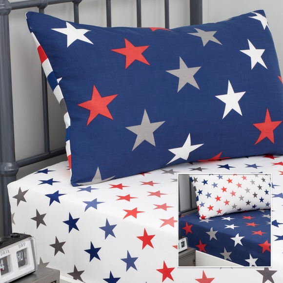 Click to view product details and reviews for Catherine Lansfield Stripes And Stars Fitted Sheet.