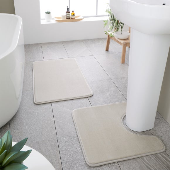 Photos - Bath Mat Catherine Lansfield Anti Bacterial Memory Foam  and Pedestal Mat 