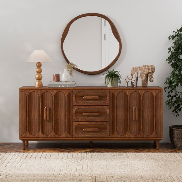 Click to view product details and reviews for Khari Extra Wide Sideboard Midtone Mango Wood.