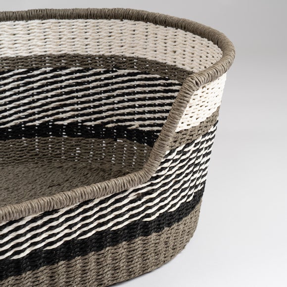 Photo 2 of Grey Stripe Woven Pet Bed Photo 2 of Grey Stripe Woven Pet Bed