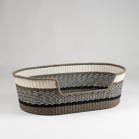 Photo 3 of Grey Stripe Woven Pet Bed Photo 3 of Grey Stripe Woven Pet Bed