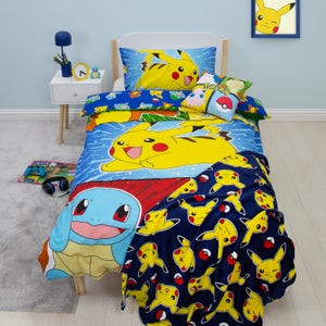 Pokemon Retro Reversible Single Duvet Cover & Pillowcase Set
