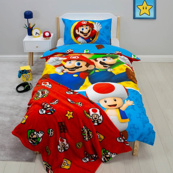 Nintendo Super Mario Splitter Reversible Single Duvet Pillowcase Set