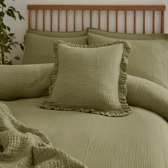 Click to view product details and reviews for Cotton Muslin Frilled Cushion Cover.