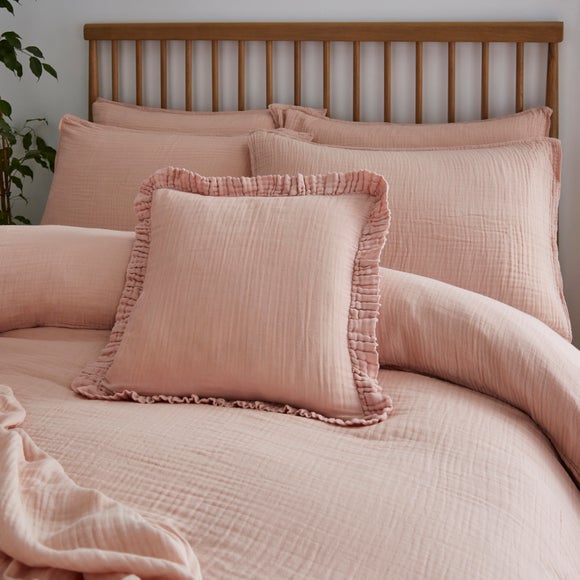 Click to view product details and reviews for Cotton Muslin Frilled Cushion Cover.