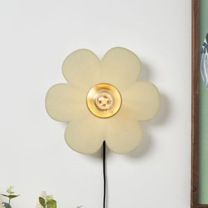Flower Fabric Plug In Wall Light