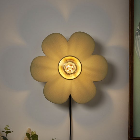 Photo 2 of Flower Fabric Plug In Wall Light Photo 2 of Flower Fabric Plug In Wall Light