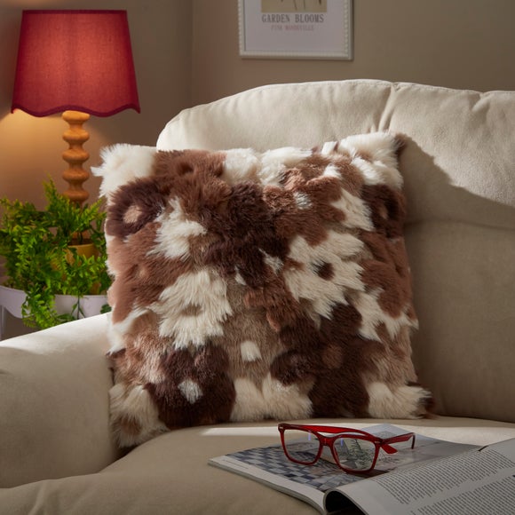 Click to view product details and reviews for Retro Floral Fur Square Cushion.