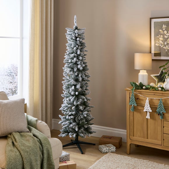 View 6ft Slim Snowy Blue Christmas Tree View 6ft Slim Snowy Blue Christmas Tree