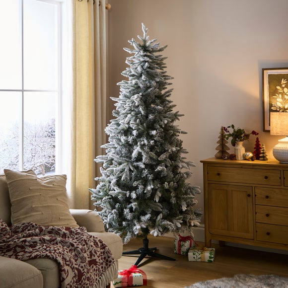 View 7ft Snowy Blue Spruce Christmas Tree View 7ft Snowy Blue Spruce Christmas Tree