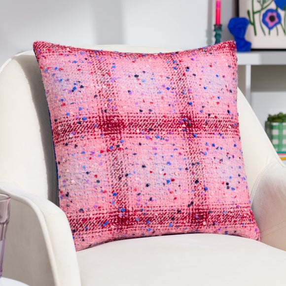 Heya Home Connie Check Square Cushion Cover