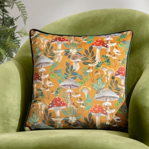 Wylder Wild Garden Mushroom Square Cushion