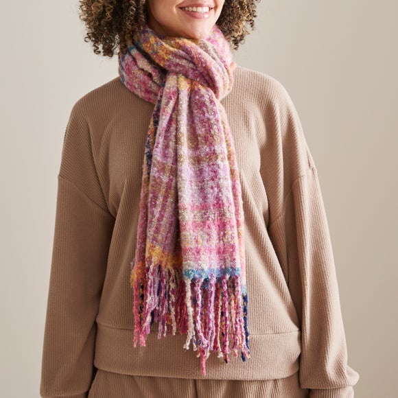 View Pink Check Scarf View Pink Check Scarf