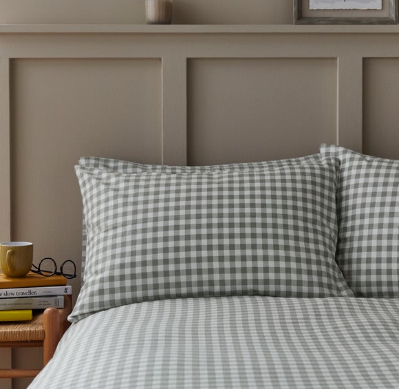 Maeva Gingham 100% Brushed Cotton Standard Pillowcase Pair