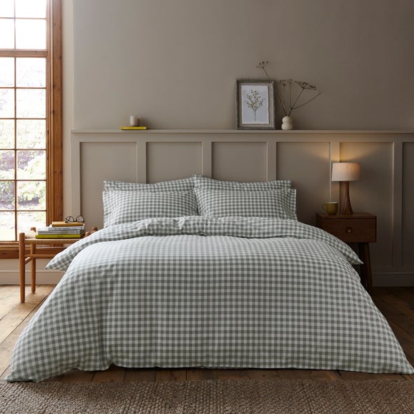 Maeva Gingham 100% Brushed Cotton Duvet Cover & Pillowcase Set