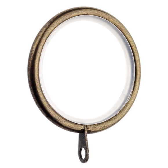 Pack of 12 Lined Metal Curtain Rings