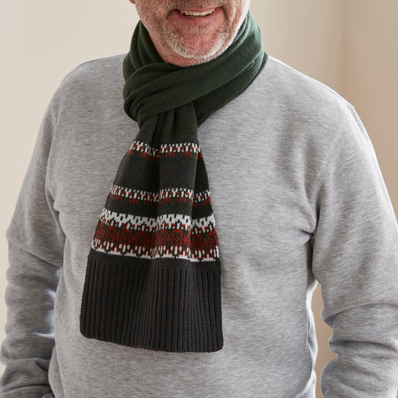 Click to view product details and reviews for Mens Green Fairisle Scarf.