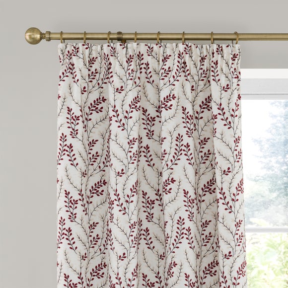 Shimla Embroidered Floral Pencil Pleat Curtains