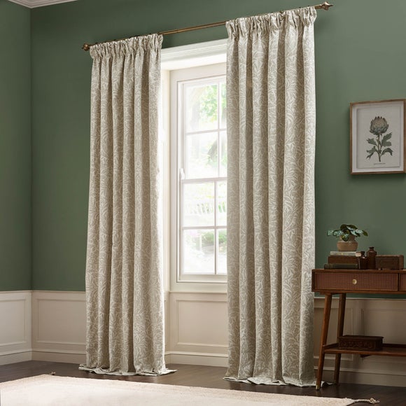 Morris & Co. Acorn Tonal Jacquard Pencil Pleat Curtains