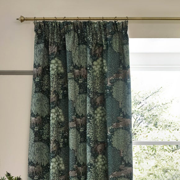 Morris & Co. The Brook Jacquard Pencil Pleat Curtains