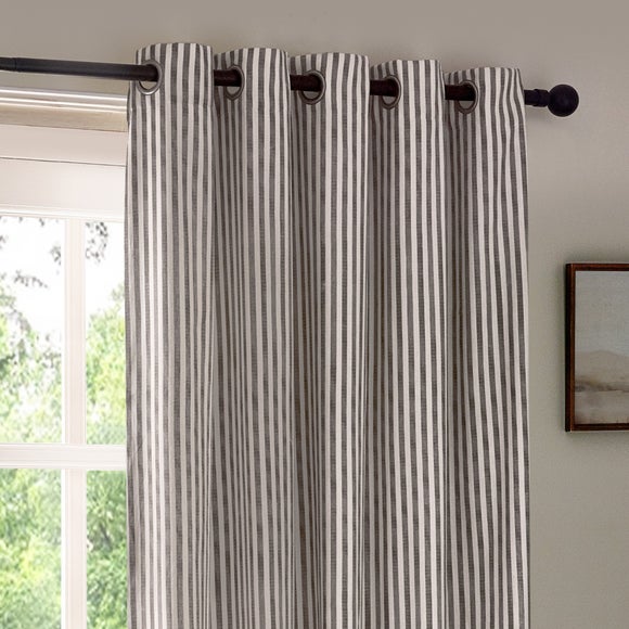 Yard Hebden Striped Eyelet Curtains