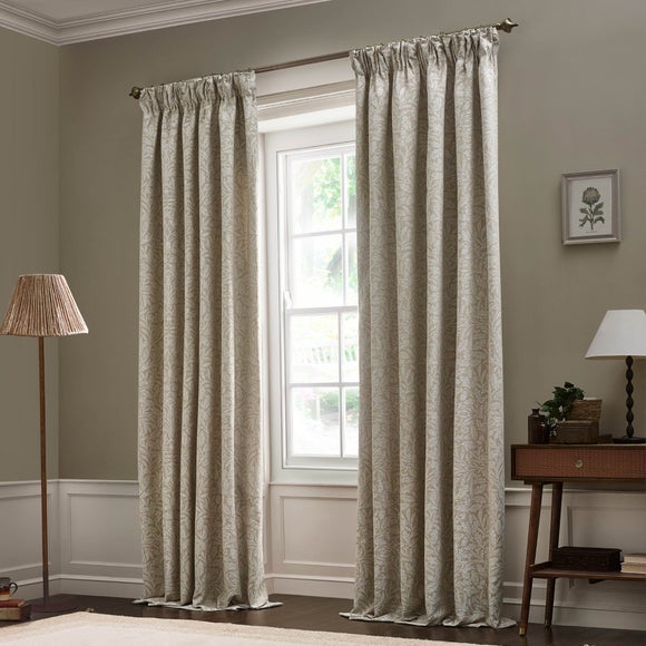 Morris & Co. Acorn Tonal Jacquard Pencil Pleat Curtains