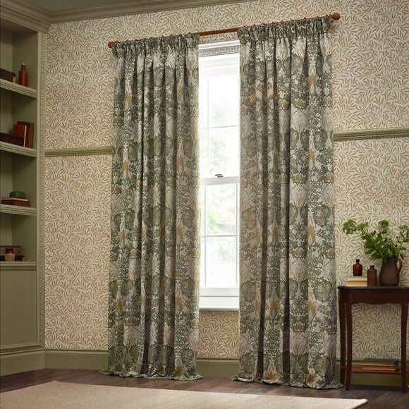 Morris & Co. Snakeshead Jacquard Pencil Pleat Curtains