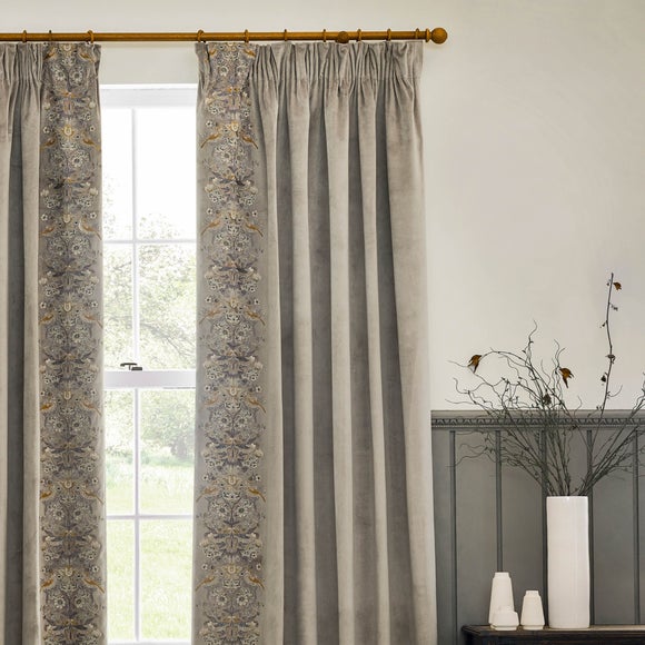 Morris & Co. Strawberry Thief Embroidered Pencil Pleat Curtains