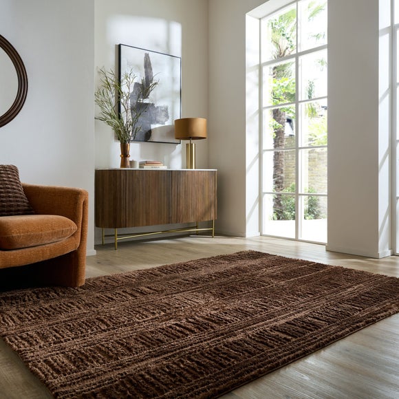 Rune Carved Geo Shaggy Rug