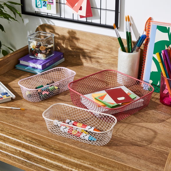 Click to view product details and reviews for Set Of 3 Gradient Wire Storage Baskets.