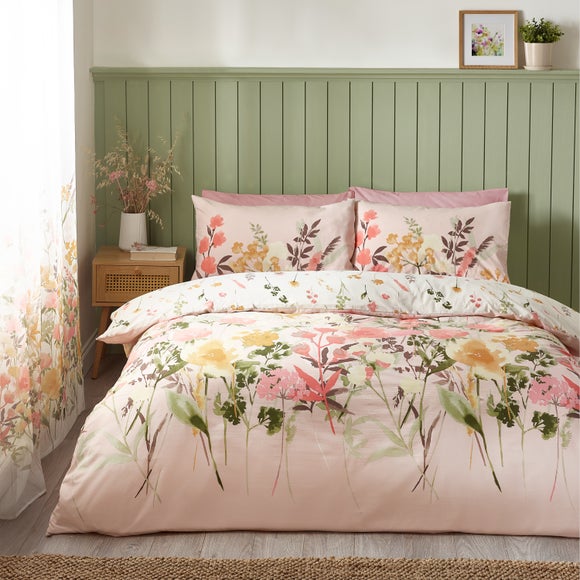 Catherine Lansfield Countryside Floral Reversible Duvet Cover Pillowcase Set