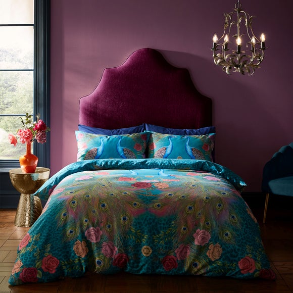 Matthew Williamson Xanadu Peacock 100% Cotton Duvet Cover & Pillowcase Set