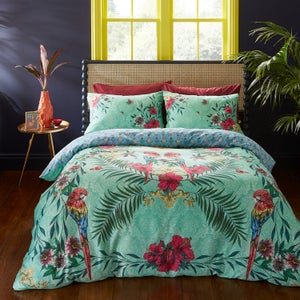 Matthew Williamson Paradise Parrot 100 Cotton Duvet Cover & Pillowcase Set