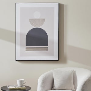 Art Deco Gold Detail Black Framed Print