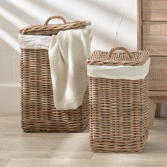 Set of 2 Kubu Square Laundry Baskets